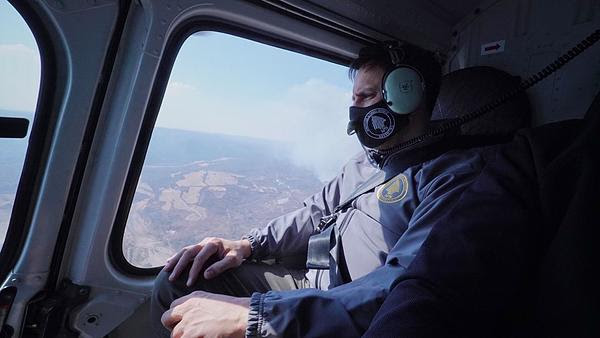Cabandié sobrevoló en Córdoba las áreas afectadas por el fuego