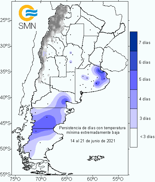 Ola de frío y persistencia de temperaturas bajas del 15 al 21 de junio de 2021