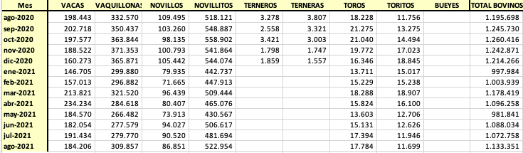 En agosto, la faena siguió ignorando las restricciones a la exportación