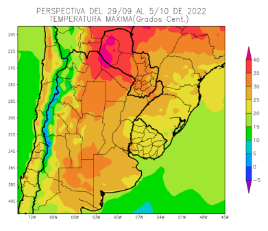 Perspectiva agroclimática semanal Argentina