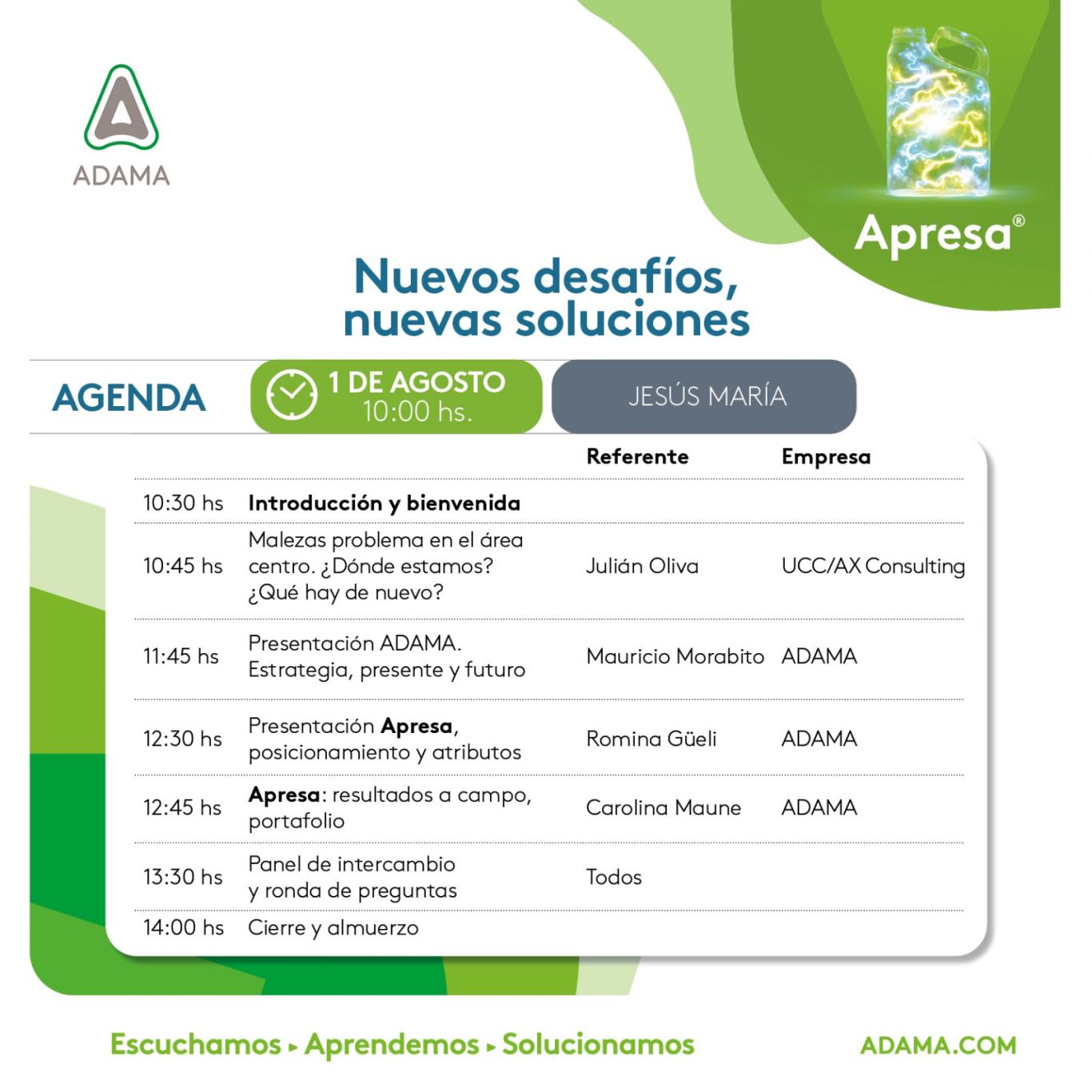 Nueva solución para el control de malezas: Adama presenta Apresa en los encuentros Maleza Cero