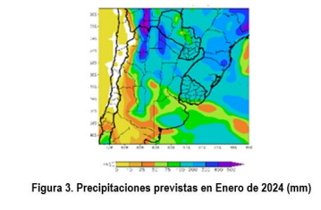  Clave de Colores: Los tonos de amarillo a rojo indican precipitaciones bajo lo normal; los tonos de verde en el rango normal; y los tonos de celeste a azul, sobre lo normal. Gris: Áreas montañosas o con precipitaciones muy escasas donde no se aplica el criterio de anomalía 