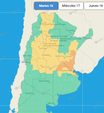 Alerta por lluvias y tormentas Hasta 100 mm se esperan en estas zonas