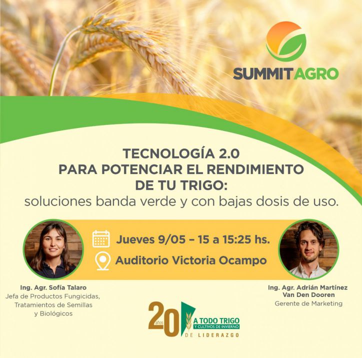 Summit Agro introduce una nueva generación de bio-inductores diseñados para potenciar la capacidad defensiva de los cultivos en el Congreso A Todo Trigo 2024.