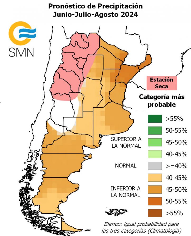 El Servicio Meteorológico Nacional emitió el pronóstico climático para el trimestre junio-julio-agosto