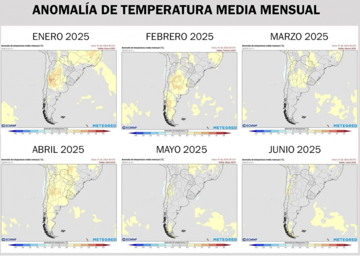 Clima 2025: Proyecciones de temperaturas y lluvias en Argentina, mes a mes