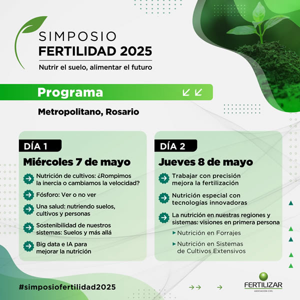 Rosario se convierte en el epicentro de la fertilidad del suelo: llega el Simposio FERTILIDAD 2025