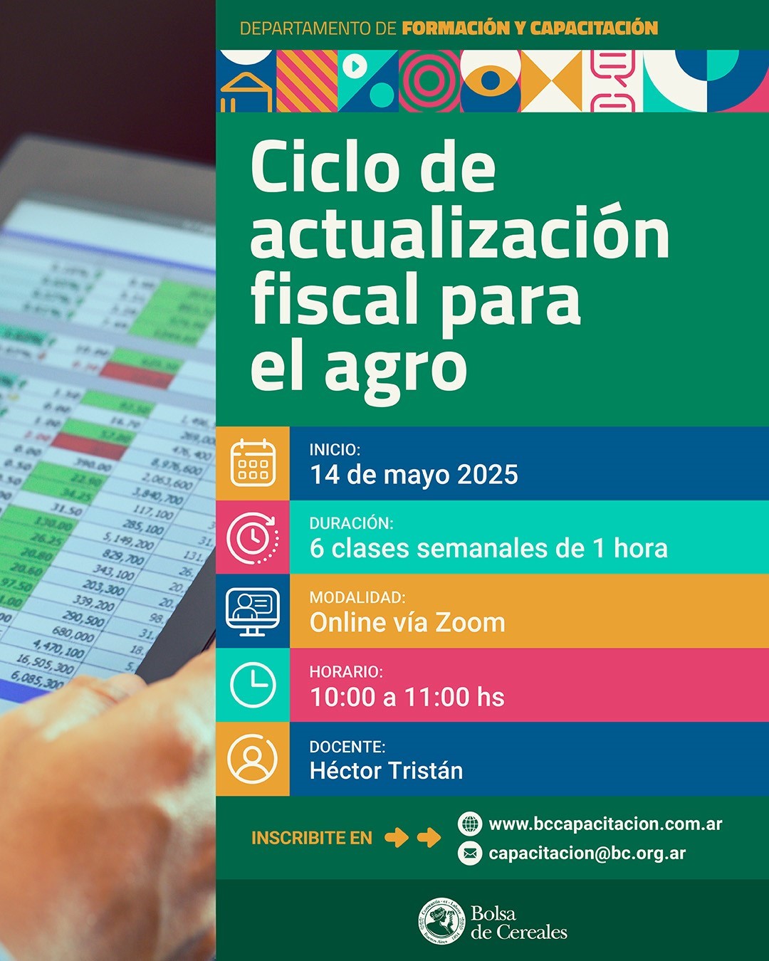Impuestos, agro y actualidad: la Bolsa de Cereales lanza un ciclo clave para productores y asesores