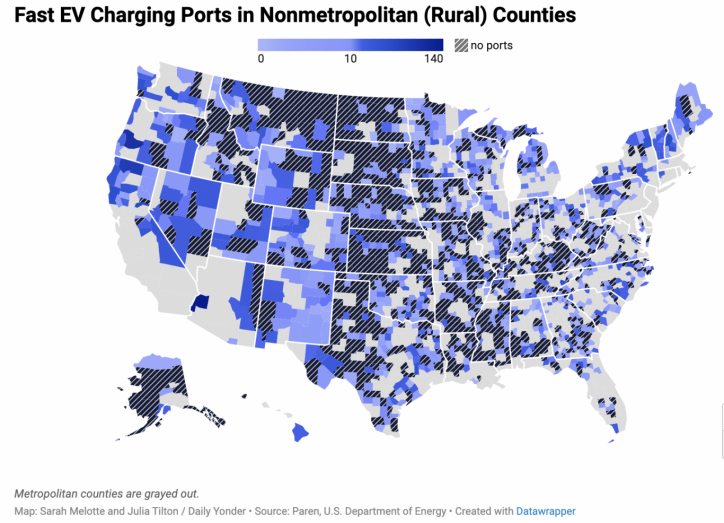 Charging Gap Widens: Rural America Lags Behind in EV Infrastructure