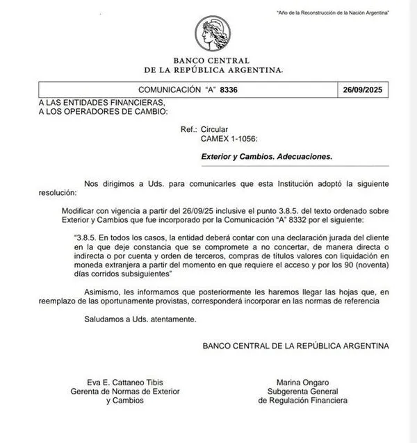 Dólares y mercado financiero: el BCRA impone nuevas restricciones por 90 días