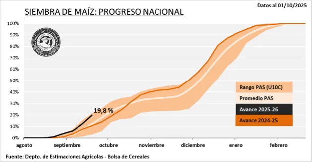 Campaña 2025/26: avanza la siembra de maíz y se consolida el área de girasol en 2,7 millones de hectáreas