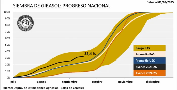 Campaña 2025/26: avanza la siembra de maíz y se consolida el área de girasol en 2,7 millones de hectáreas