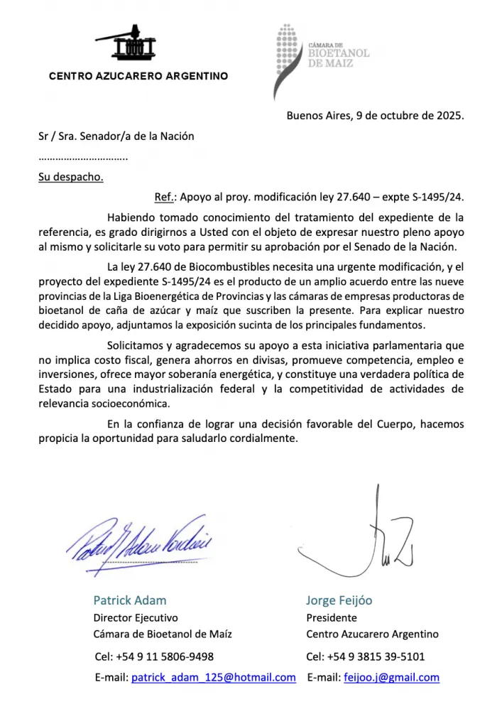 Biocombustibles: el Senado define una ley clave para el futuro energético y agroindustrial de la Argentina